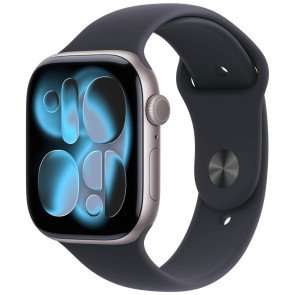 Apple Watch Series 11 42mm Space Gray Aluminium Case with Black Sport Band S/M (MEQW4)