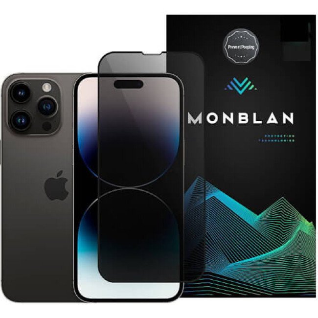 Захисне скло Monblan for iPhone 17/16 Pro 2.5D Anti Peep 0.26mm Black
